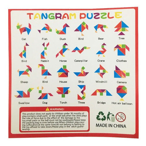 Tangram De Madera Puzzle 15cm
