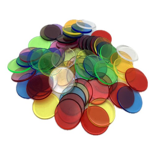 Set 500 Fichas Plásticas Traslucidas Para Contar 22 Mm