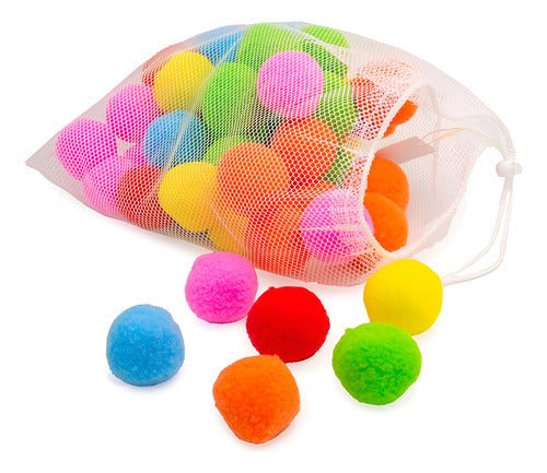 Pelotas Pompones Sensoriales Agua 50 Un 5 Cm