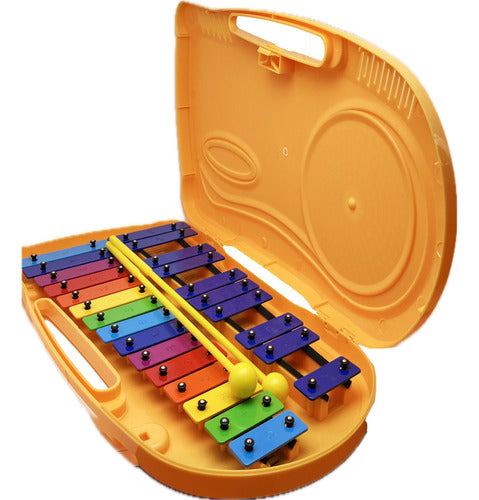 Metalofono 25 Notas Colores Maleta Plastica Color Amarillo