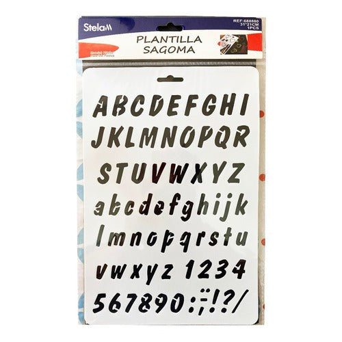 Plantilla Stencil 21x31 Cm Abecedario Imprenta Cursiva