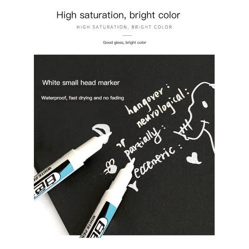 Marcador Permanente Punta Redonda Blanco