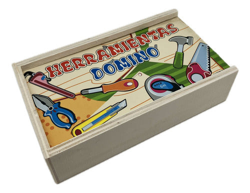 Domino De Madera Herramientas Niños