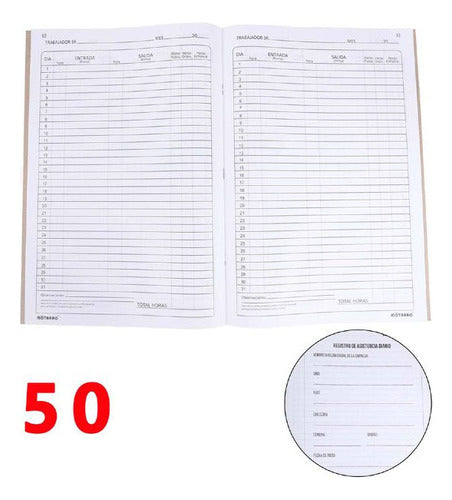 Libro De Asistencia 50 Hojas Tapa Blanda