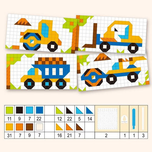 Puzzle Mosaico Construccion 198 Piezas 4 En 1