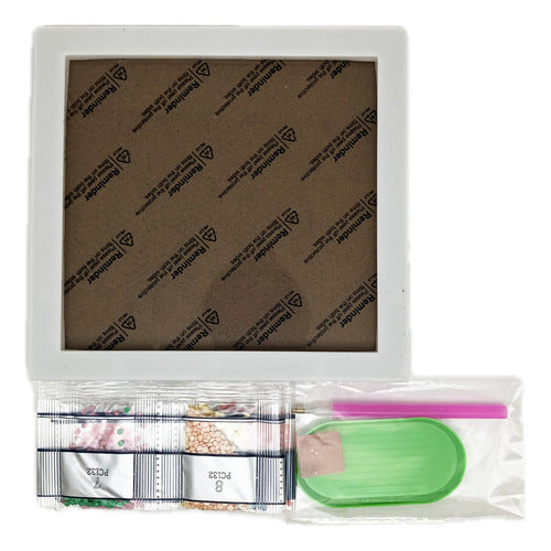 Kit Pintura Diamante 15x15 Cm Con Marco