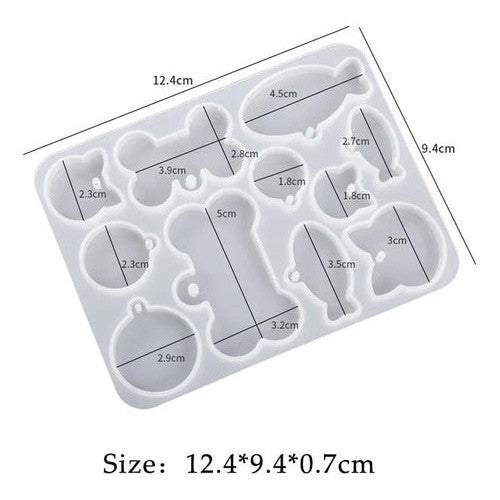 Molde De Silicona Para Resina Epóxica Placas Mascotas