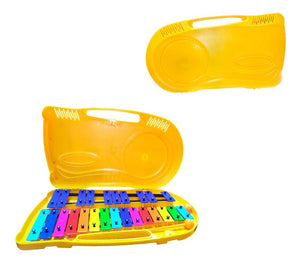 Metalofono 25 Notas Colores Maleta Plastica Color Amarillo