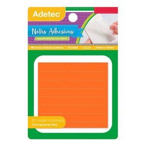 Notas Adhesivas Transparentes 76x76mm 50un Adetec