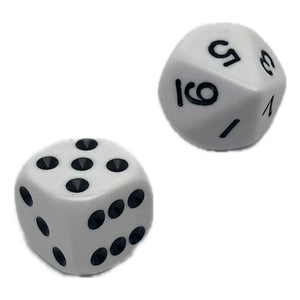 Set Dado 6 Caras + Dado 10 Caras Acrílicos Matemática