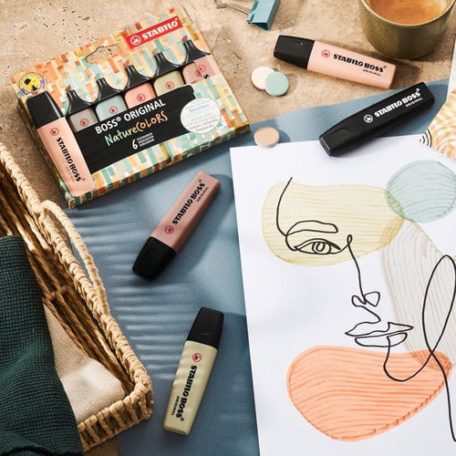 Set De 6 Destacadores Stabilo Boss Original Nature Colors