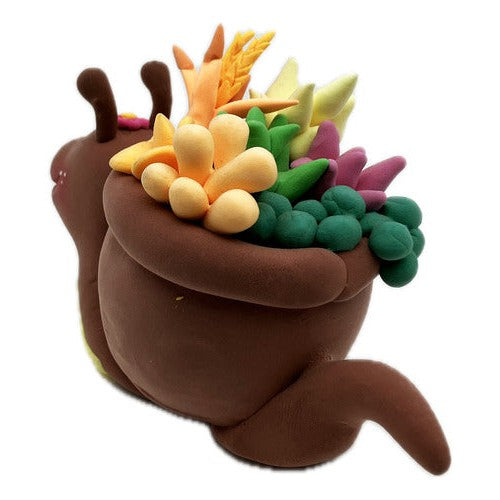 Figura Souvenir Decorativa Caracol Flores