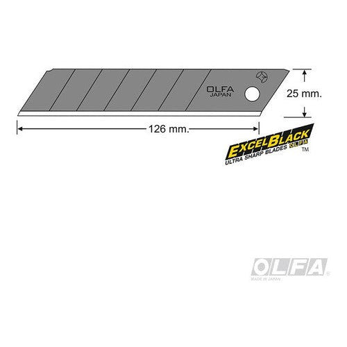Repuesto Cuchillo H-1 Hoja Negra 25 Mm Olfa 5un