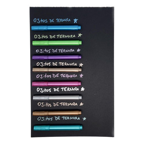 Set 8 Plumones Metalizados Punta Fina