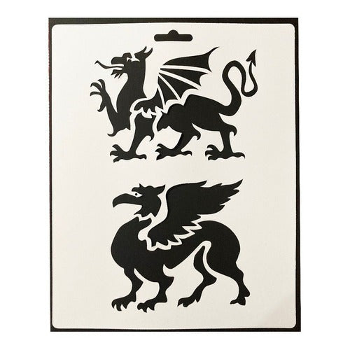 Plantilla Flexible Stencil Dragones 1