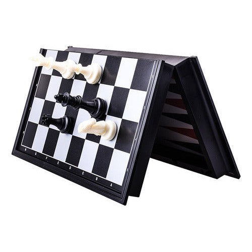 Juego De Mesa Magnético 3 En 1 Ajedrez, Damas Y Backgammon