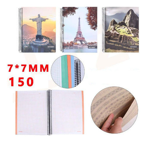 Cuaderno Universitario 3 Materias 7 Mm 150 Hjs