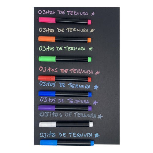Set 8 Plumones Tiza Líquida Punta Fina