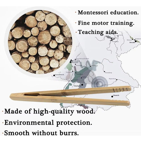 Pinza Madera Punta Redonda Motricidad Fina