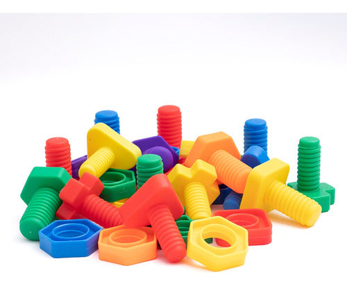 Conectable Tornillo Y Tuerca Plástico Motricidad Fina