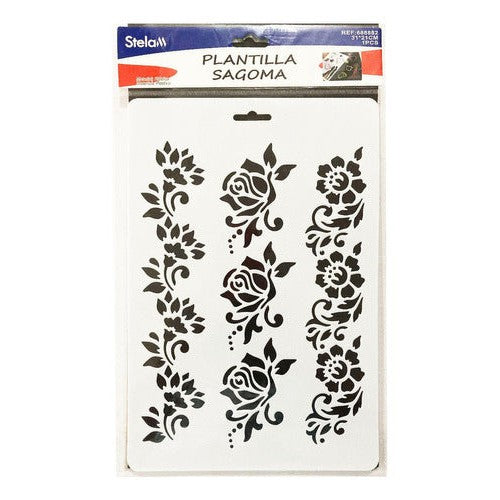 Plantilla Flexible Stencil Diseño Flores