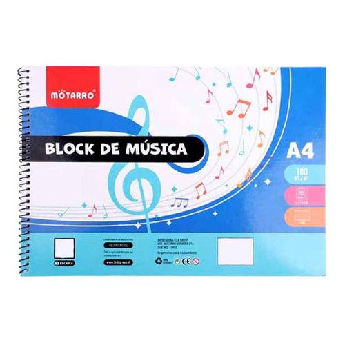 Cuaderno Musica A4 20 Hojas Pauta Entera