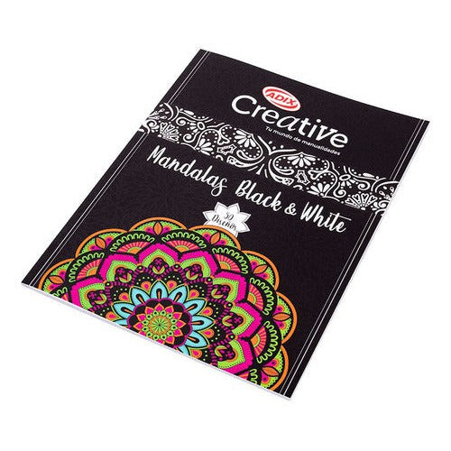 Libro Para Pintar Mandalas Black & White Creative