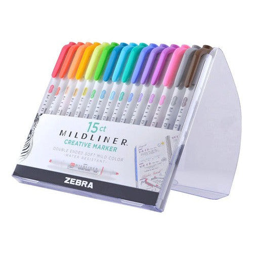 Marcadores Mildliner Plumones Doble Punta Zebra 15 Piezas