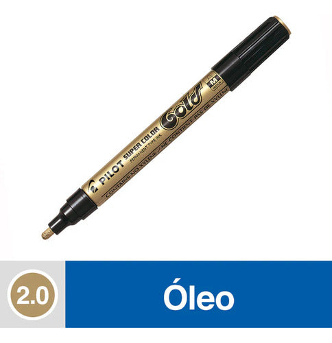 Marcador De Oleo Pilot - Punta Media Color Oro