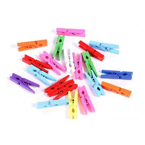 Pinza Perro De Ropa Madera Manualidades Colores 2,5 Cm
