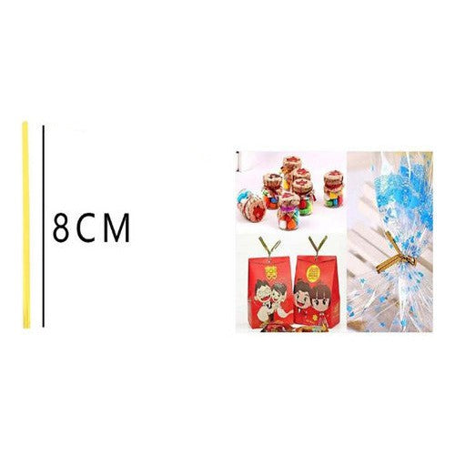 Alambre Amarras Metalizados 8 Cm 400un Manualidades