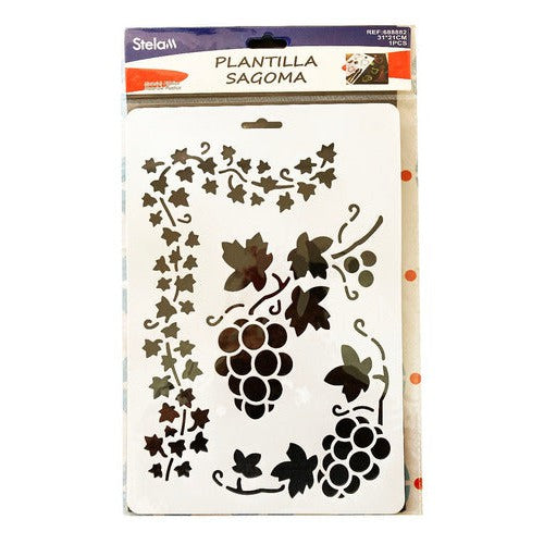 Plantilla Flexible Stencil Diseño Racimo Uvas