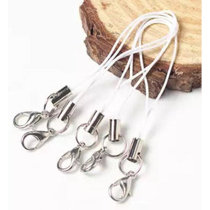 Set 10 Llaveros Cordel Negro Con Gancho Cromado Hama