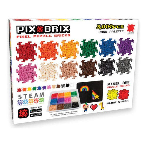 Contenedor 3.000 Piezas, 12 Colores Pix Brix