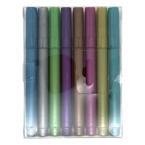 Set 8 Plumones Metalizados Punta Fina