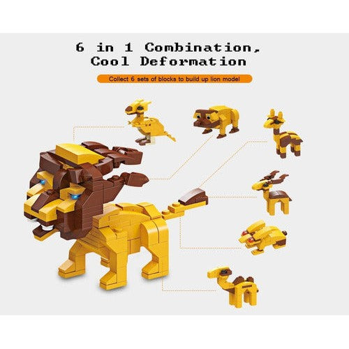 Bloques Contruccion Animales Selva 6 En 1 |ojitos De Ternura