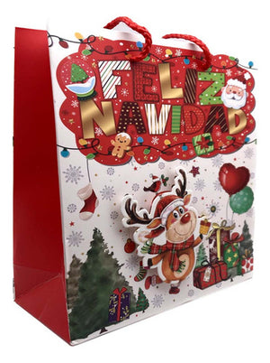 Bolsa De Regalo Chica Navidad 18x23x8 Cm