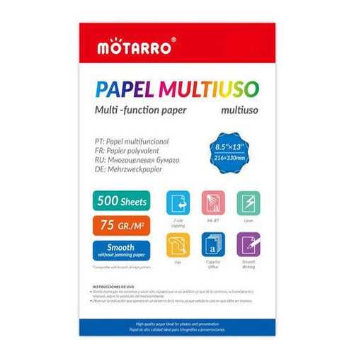 Resma De Papel Tamaño Oficio 500 Hojas Blanco 75grs