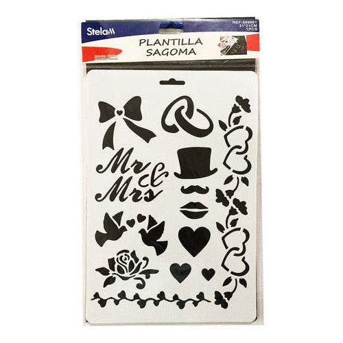 Plantilla Flexible Stencil Diseño Variado