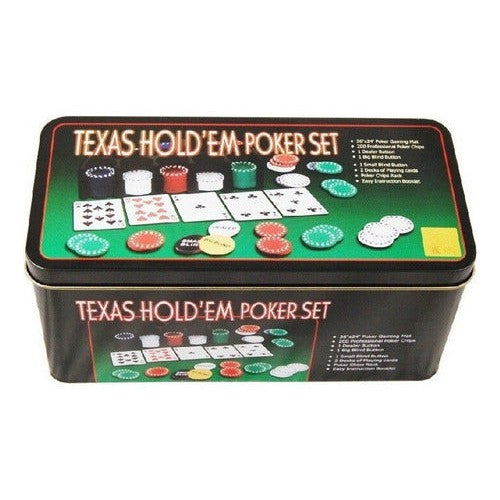 Set De Poker Texas Holdem 200 Fichas Profesional Set Caja