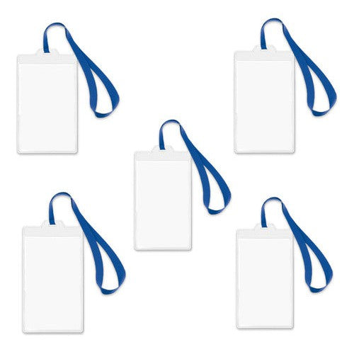 Set 5 Porta Credenciales Con Lanyard