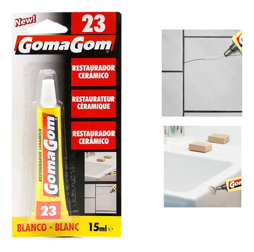 Adhesivo Restaurador Ceramico Blanco 15ml Gomagom