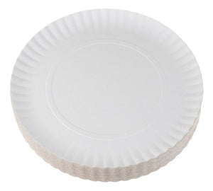 Plato De Cartón Redondo Blanco 30 Cm 5 Un