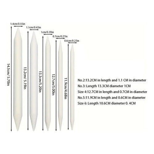 Set De 5 Lápices Difuminadores Para Dibujo