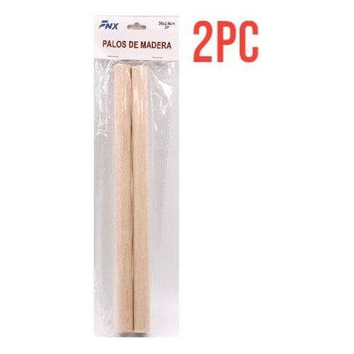 Palos Redondos De Madera 2x30 Cm (2un) Manualidades