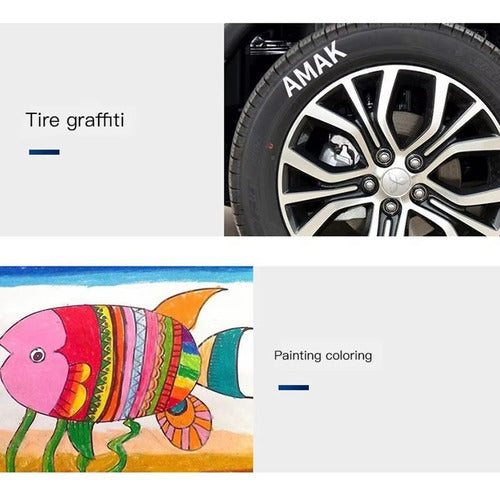 Marcador Permanente Punta Redonda Blanco