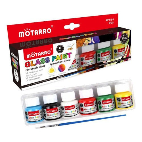 Set De Pintura Para Vidrio 6 Col 25 Ml