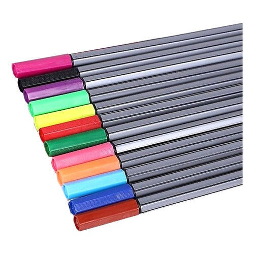 Lápices Fineliner 12 Colores 0.4 Mm