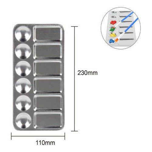Mezclador Escolar 6 Espacios + 2 Pinceles
