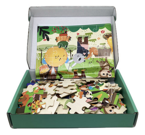 Rompecabezas Puzzle 100 Piezas 30x40 Cm Madera Escolar